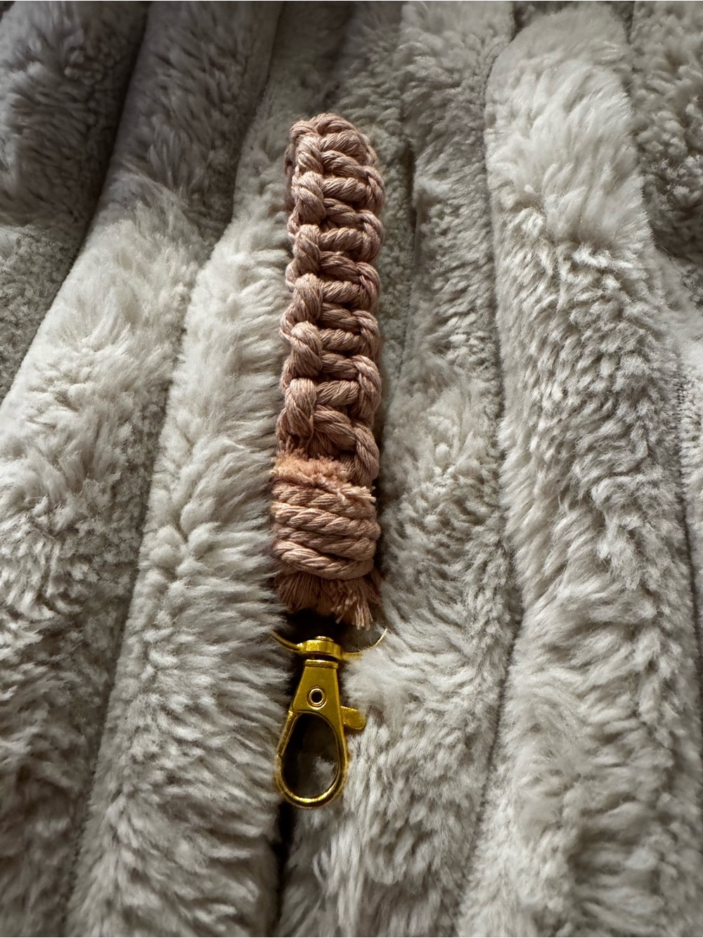 Handmade Macramé Keychain Wristlet.